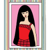 Bunte Retro Puppe