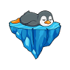 Penguin on ice floe