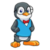 Pinguin als Nerd mit Brille