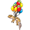 Leopard gecko with balloons gift
