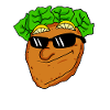 Cool schnitzel with sunglasses
