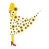 Sunflower flower motif women gift
