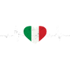 Italia Heart Bandiera Italiana Retro