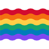 Wavy rainbow gay pride flag