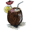 coconut drink Kokosnuss-Getränk