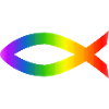 Ichthys Rainbow Christian Symbol Fish