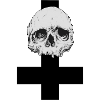 Skull inverted cross