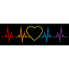Adesivo Rainbow Heartbeat ECG LGBT Gay Pride