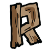 R letter wood wood letter