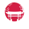 Japanese sun red temple