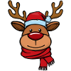 Christmas Xmas reindeer face