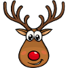 Rudolf Christmas reindeer face