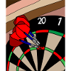 Dartboard Dart player with darts