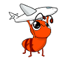 Airplane comic giant ant flying