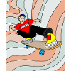 Retro Skateboarder & Skater Skateboard
