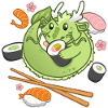 Chibi Sushi-Drache