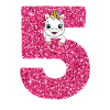 5de verjaardag 5 jaar oud eenhoorn verjaardagskind