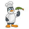 Pinguin Koch Fisch Kochen