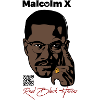Malcolm X - Textfärg i svart