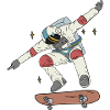 Astronaute Skater Space Skateboard cadeau