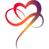 Simbolo di cuore colorato amore segno infinito