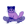Skateboard Cat "Wear a Helmet"