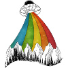 ufo regenbogen strahl