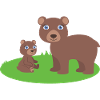 Mère ours avec l’enfant ours