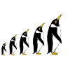 Aufsteigende Pinguin-Silhouetten
