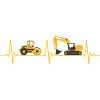 Construction site construction vehicles heartbeat