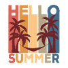 Hello Summer Palms Retro