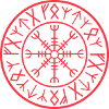Red Vegvisir Rune Circle