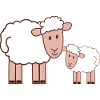 Cuddly Sheep Family Cartoon