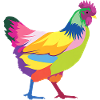 Bunte Huhn Regenbogen Henne
