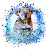 koala ,blue,graffiti,painting,koala bear