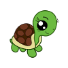 Illustrazione Turtle Girl Stile Chibi Eyes Kawaii