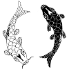 Fish black white Ying and yang