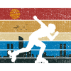 Retro rollerblading skater rollerblades skating