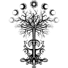 Ygdrassil Moon Phase Lebensbaum Occult Pagan