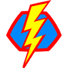Højspændings lyn ikon superhelt tegn logo