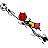 Flying Red Devil Held Keeper