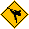 Karate Warning Sign Yokogeri