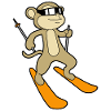 Singe skieur skieur