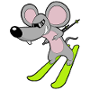 Souris skieuse skieuse