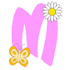 Lettre M avec papillon