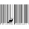 Barcode als Wald mit Hirsch