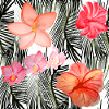 Motif fleurs tropicales aquarelle skiair