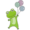 frog green balloons funny animals