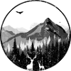 Mountain Dawn Deer Silhouettes