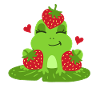Frosch Erdbeere Kawaii